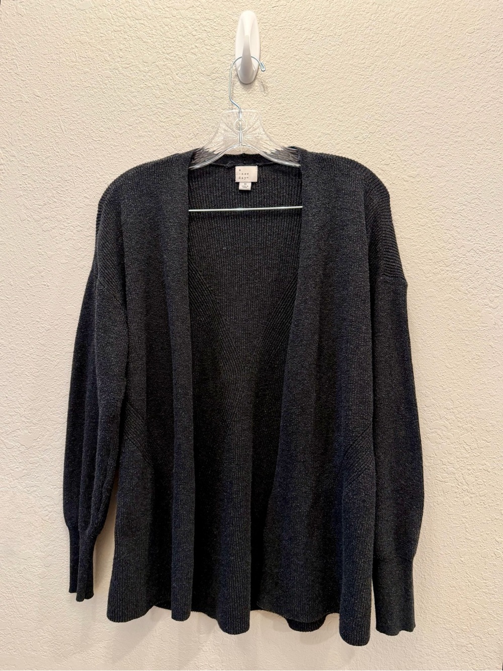 A New Day Women’s Charcoal Gray Open Front Cardigan – Size Medium